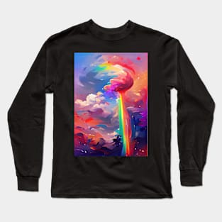 ABSTRACT RAINBOW ILLUMINATING LIGHTNING Long Sleeve T-Shirt